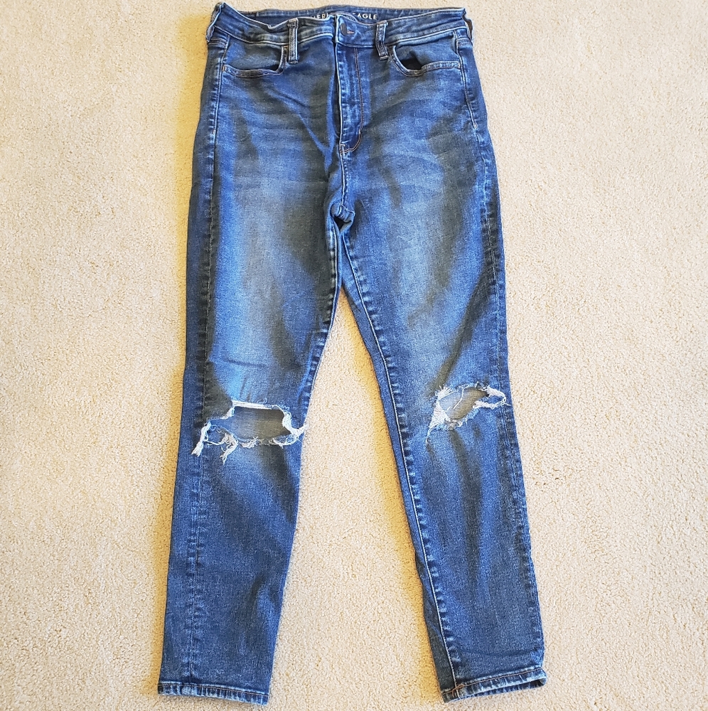 American Eagle Next Level Stressed Ripped Jeans